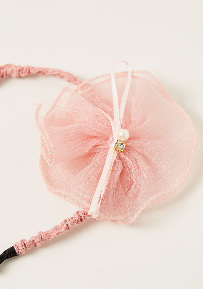 Charmz Ruffle Hairband with Mesh and Pearl Detail-Hair Accessories-image-1