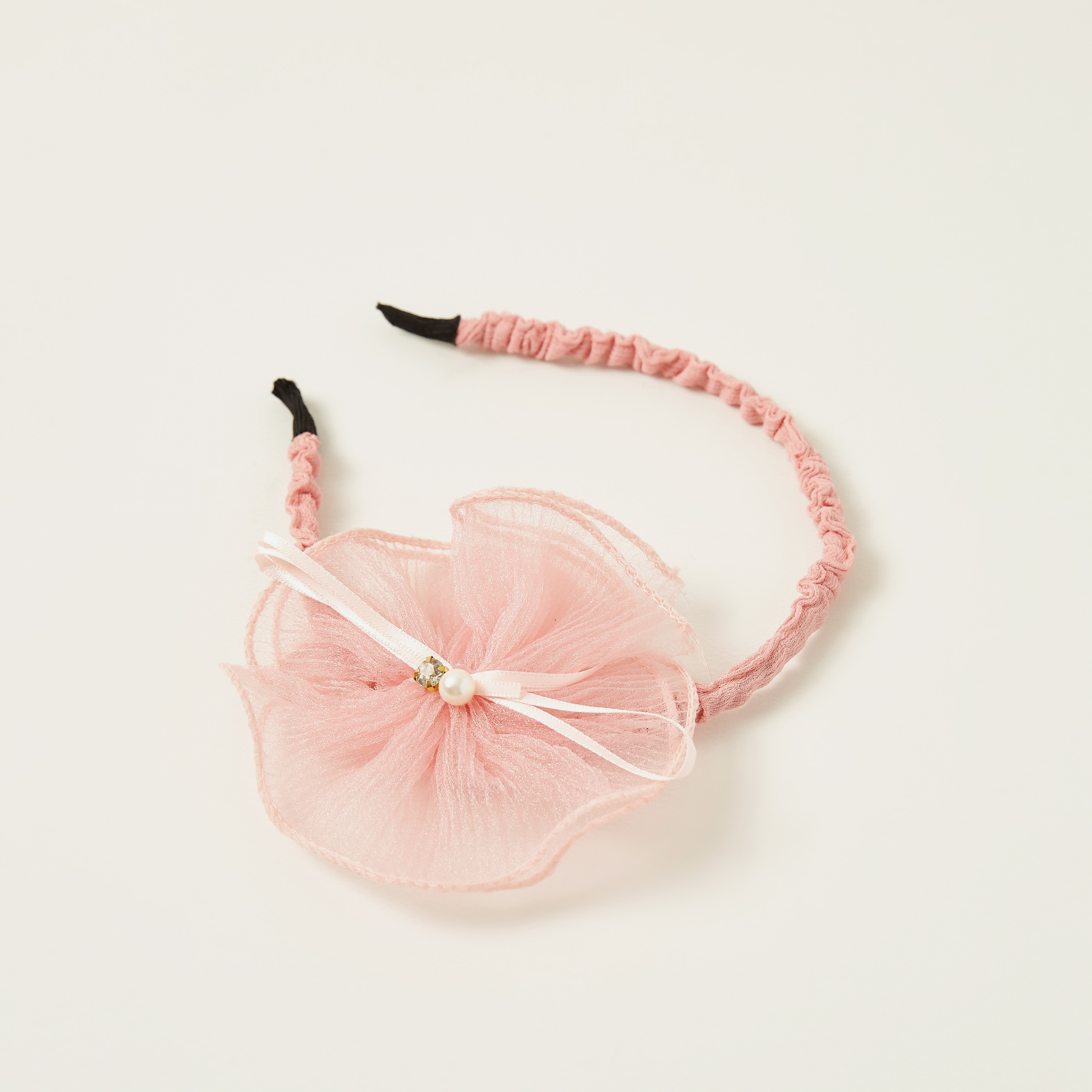 Charmz Ruffle Hairband with Mesh and Pearl Detail-baby-girls-accessories-hairaccessories-image-3