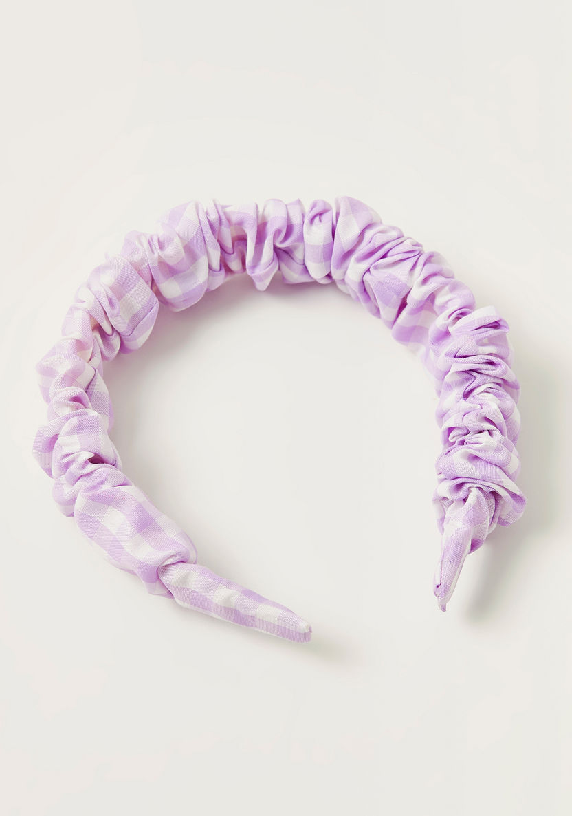 Charmz Checked Headband with Ruffle Detail-Hair Accessories-image-0