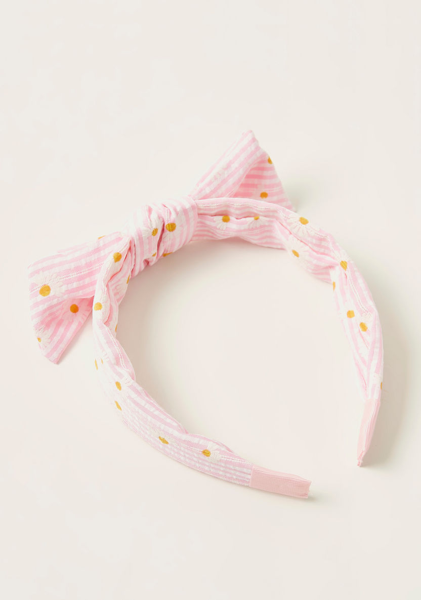 Charmz Floral Printed Hairband with Knot Detail-Hair Accessories-image-0