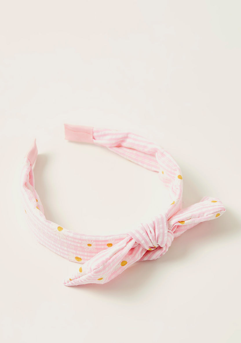 Charmz Floral Printed Hairband with Knot Detail-Hair Accessories-image-2