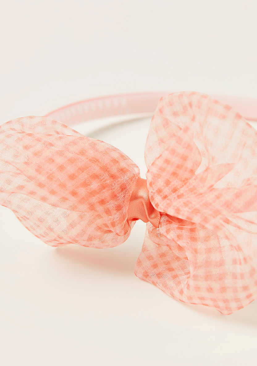 Charmz Checked Hair Band with Bow Applique Detail-Hair Accessories-image-1