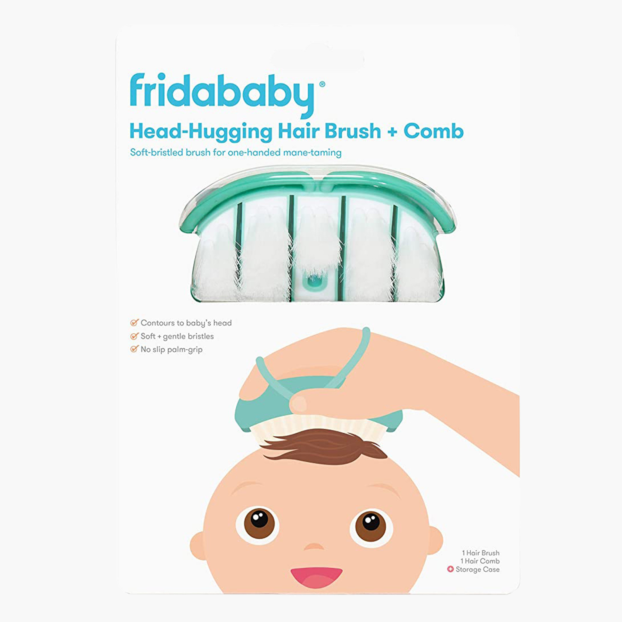 Fridababy Baby Head Hugging Hairbrush and Styling Comb Set-baby-bathandcare-hairbodyskincare-image-2