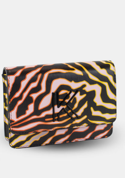 KENDALL & KYLIE Animal Print Clutch with Flap Closure-Wallets & Clutches-image-0