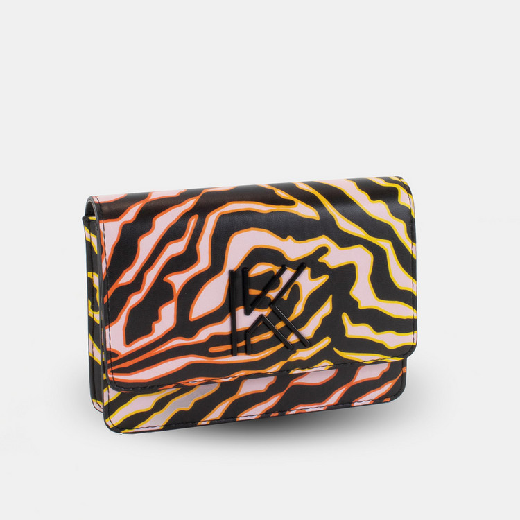 KENDALL & KYLIE Animal Print Clutch with Flap Closure