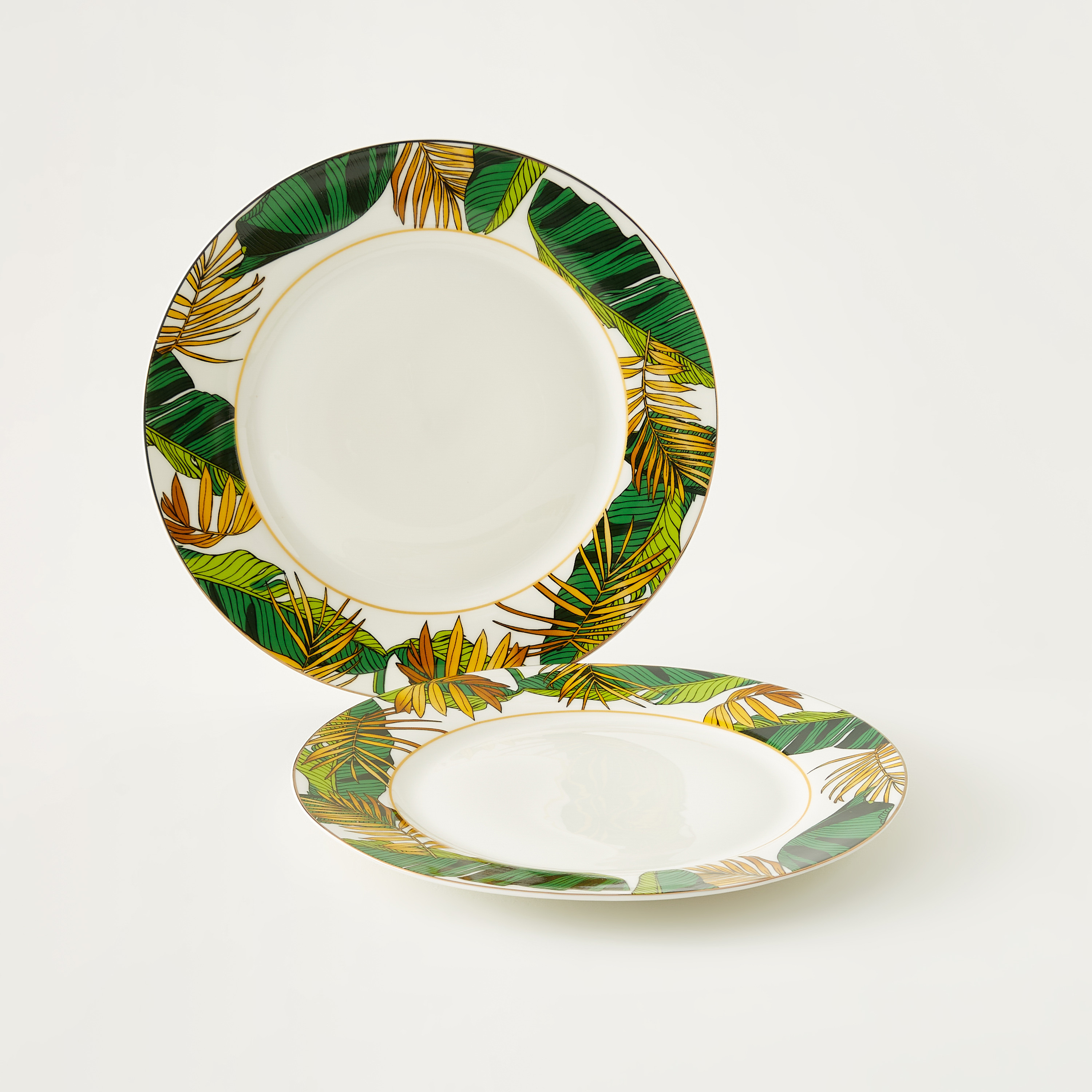 طقم صحون عشاء قطعتين بطبعات استوائية - 26 سم-household-dining-dinnerware-plates-image-1