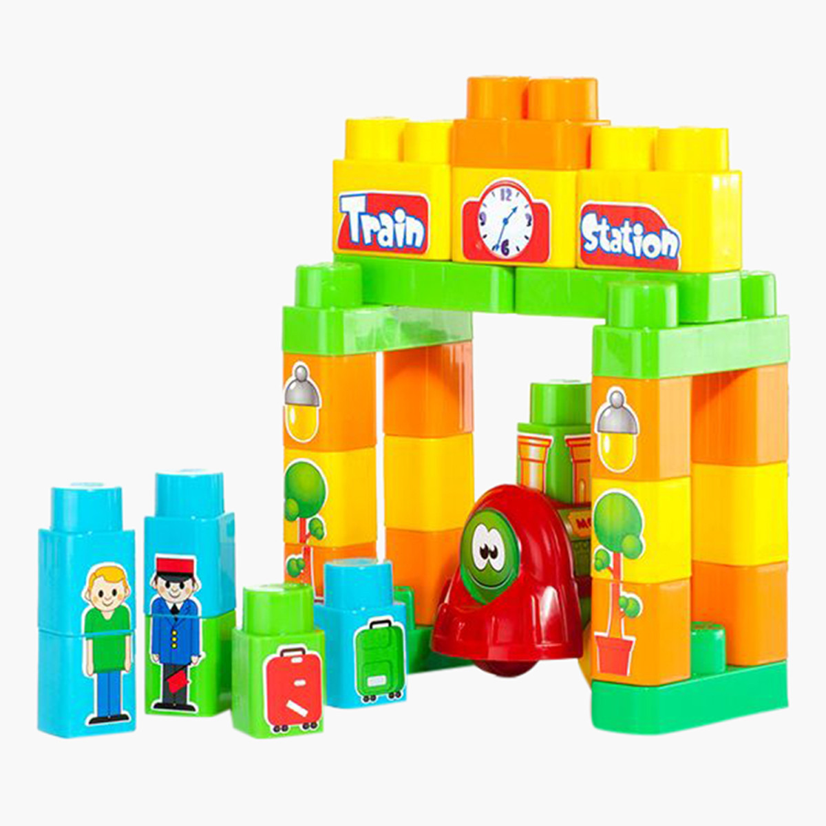 Buy Molto Blocks Train Station Blocks Set Online | Centrepoint UAE