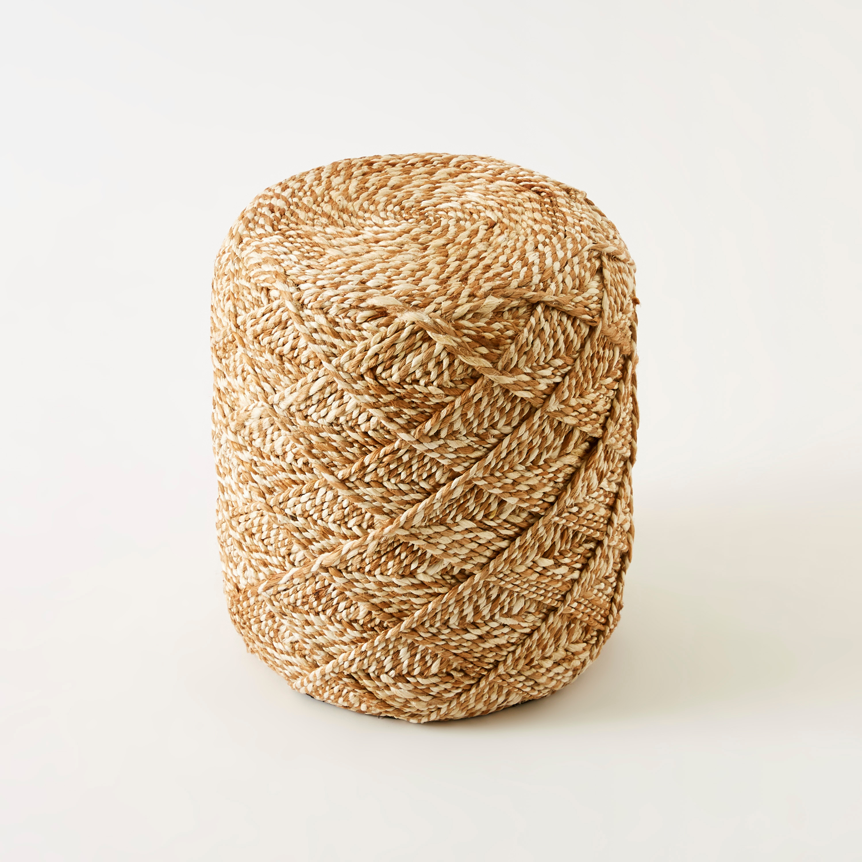Textured Jute Ottoman - 40x40x45 cms-furniture-sofaandseating-ottomansbeanbagsandpoufs-image-2