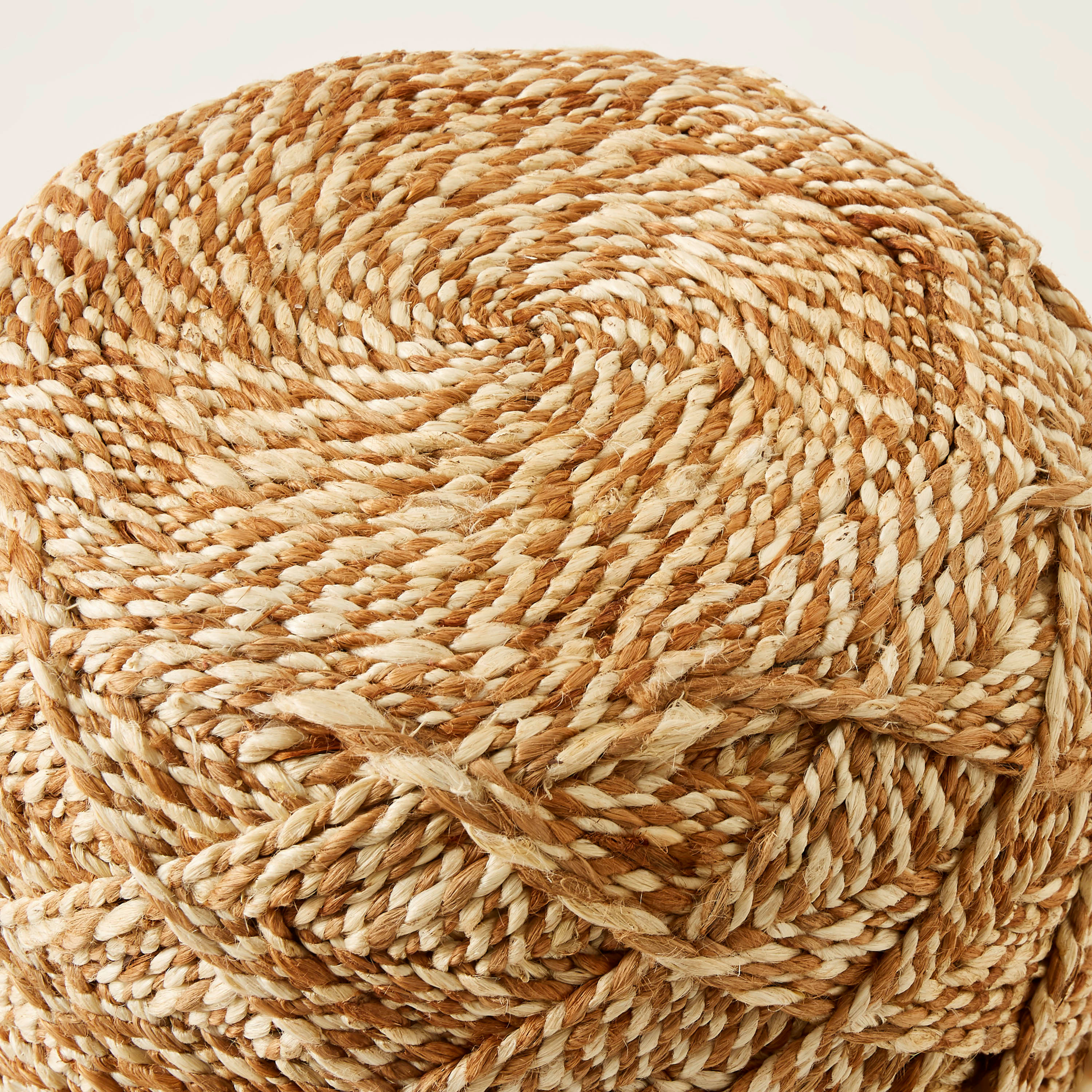 Textured Jute Ottoman - 40x40x45 cms-furniture-sofaandseating-ottomansbeanbagsandpoufs-image-3