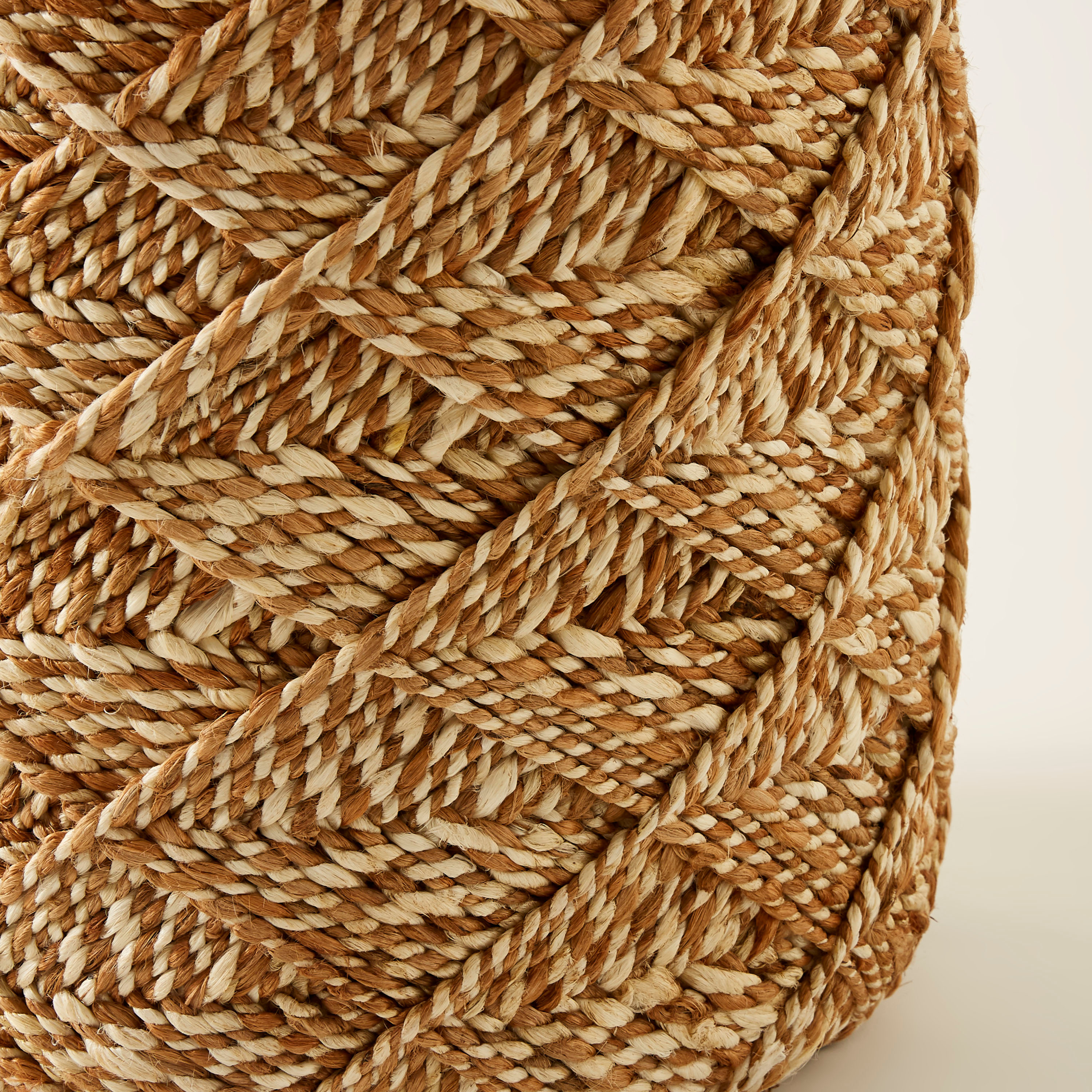 Textured Jute Ottoman - 40x40x45 cms-furniture-sofaandseating-ottomansbeanbagsandpoufs-image-4