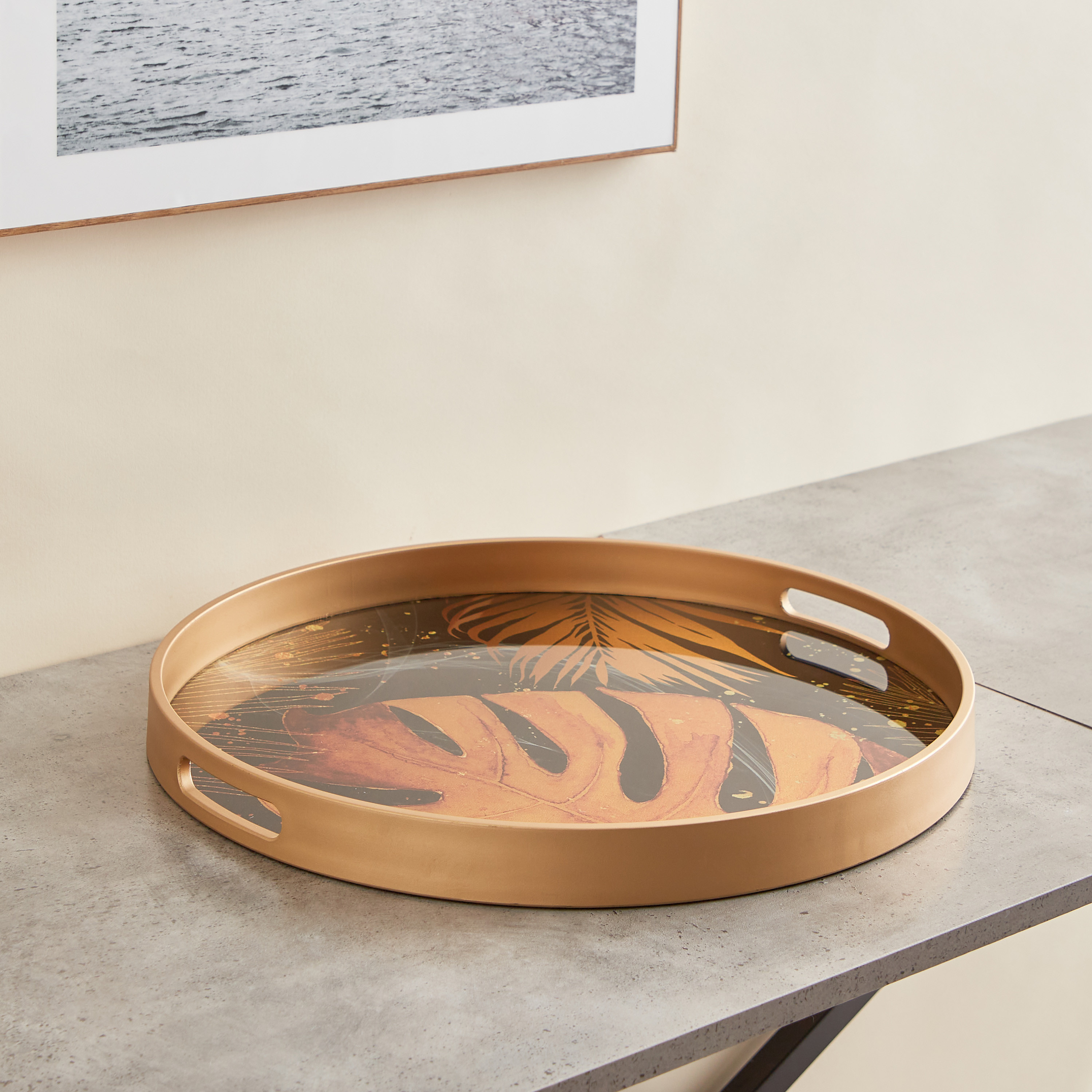 Urban Luxe Round Tray - 45 cms-household-dining-serveware-servingtrays-image-1