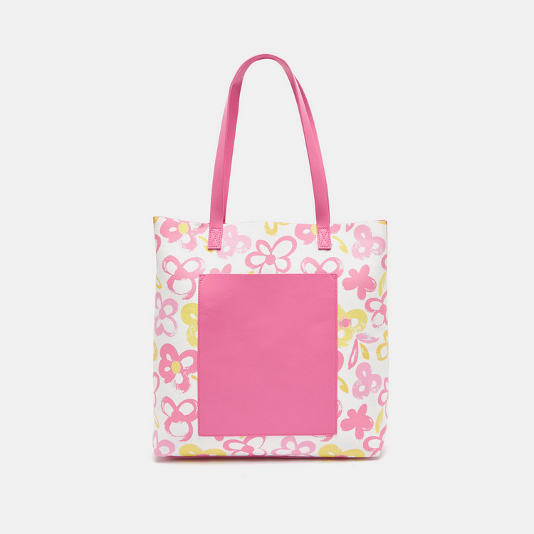 Missy Floral Print Tote Bag with Double Handle