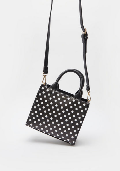 Missy Polka Dot Print Tote Bag-Women%27s Handbags-image-1