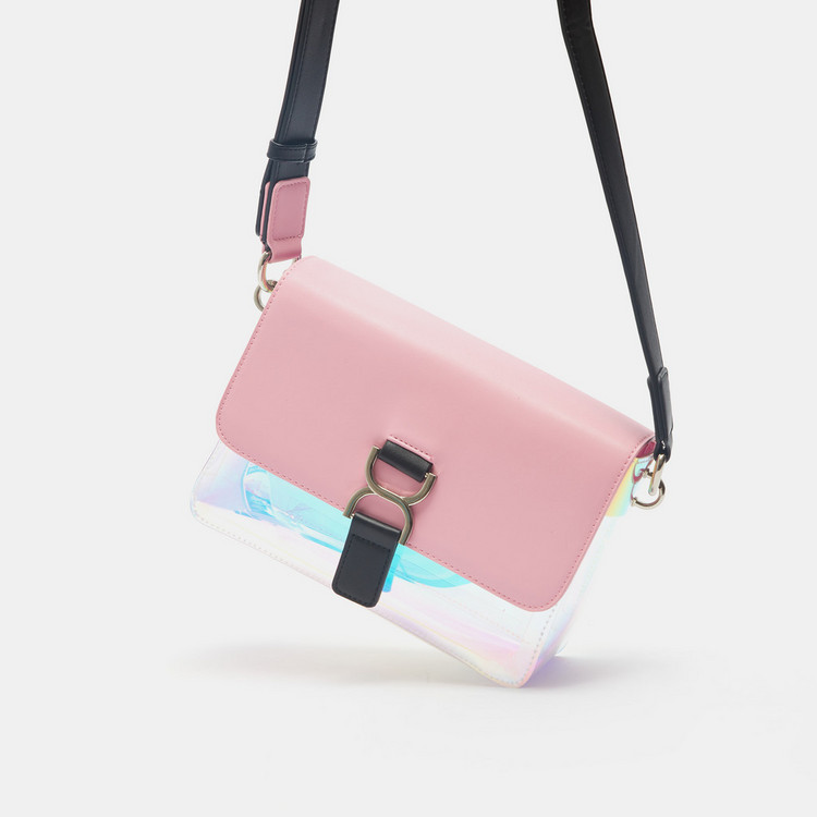 Missy Solid Crossbody Bag with Adjustable Strap and Flap Closure
