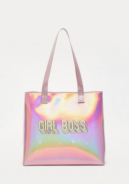 Missy Irridescent Shoulder Bag with Double Handle-Women%27s Handbags-image-0