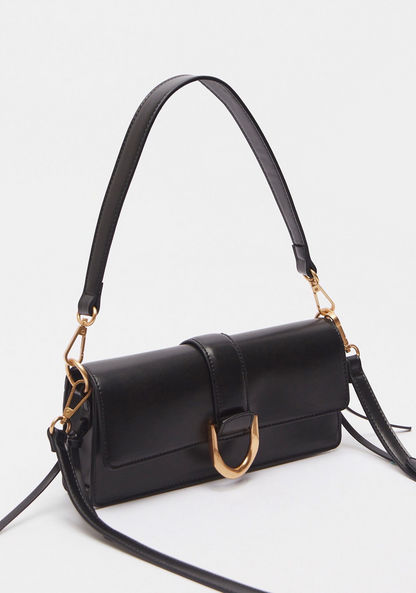 Celeste Solid Satchel Bag with Buckle Accent-Women%27s Handbags-image-2