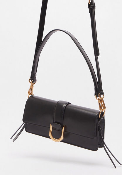 Celeste Solid Satchel Bag with Buckle Accent-Women%27s Handbags-image-3