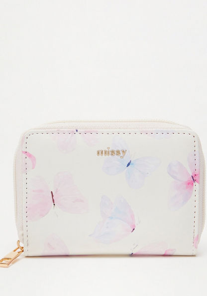 Missy Butterfly Print Zip Around Wallet-Wallets & Clutches-image-0