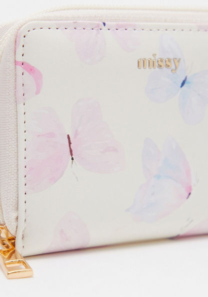 Missy Butterfly Print Zip Around Wallet-Wallets & Clutches-image-2