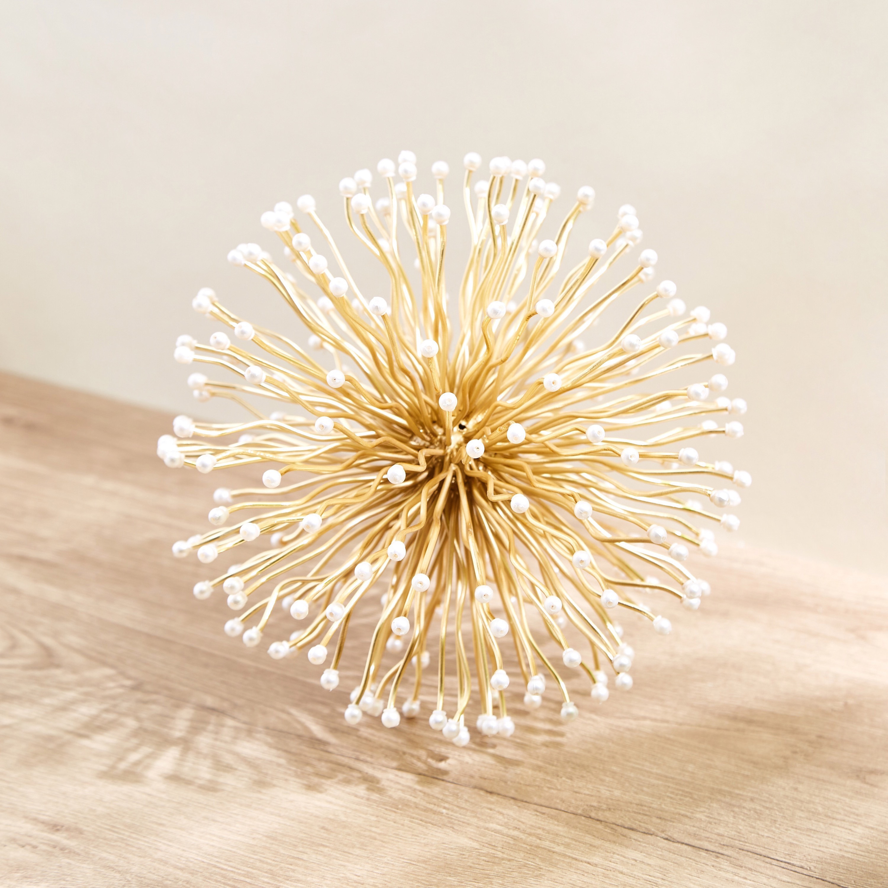 Decorative Metallic Showpiece with Pearl Accents-household-decor-decorativeobjectsandsculptures-image-2