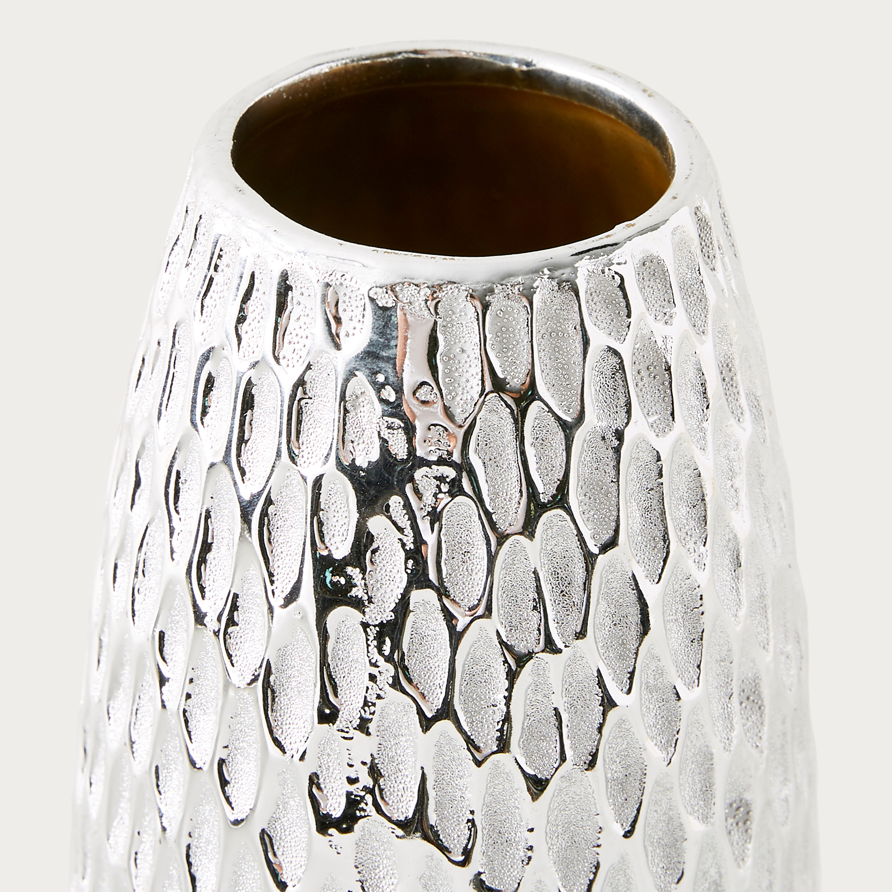 Textured Ceramic Vase - 10x10x22 cms-household-decor-vasesandbowls-image-3