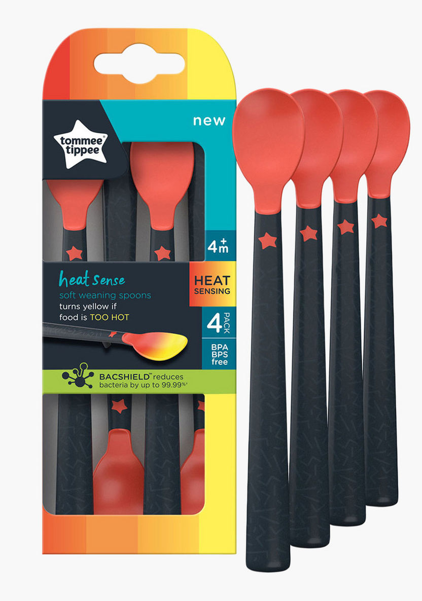 Tommee Tippee Heat Sense Soft Weaning Spoons - Set of 4-Mealtime Essentials-image-1