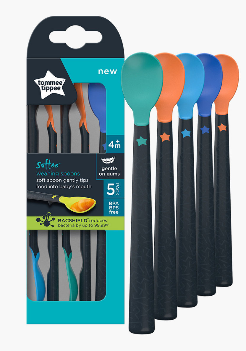 Tommee Tippee Softee Soft Weaning Spoons - Set of 5-Mealtime Essentials-image-1