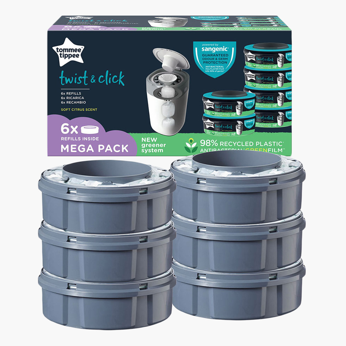 Tommee Tippee Oxo-Bio NDS Refill Cassette - Pack of 6-baby-diapering-binsandrefills-image-3