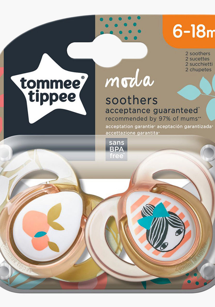 Tommee Tippee Moda 2-Piece Printed Soothers - 6 to 18 months-Pacifiers-image-0