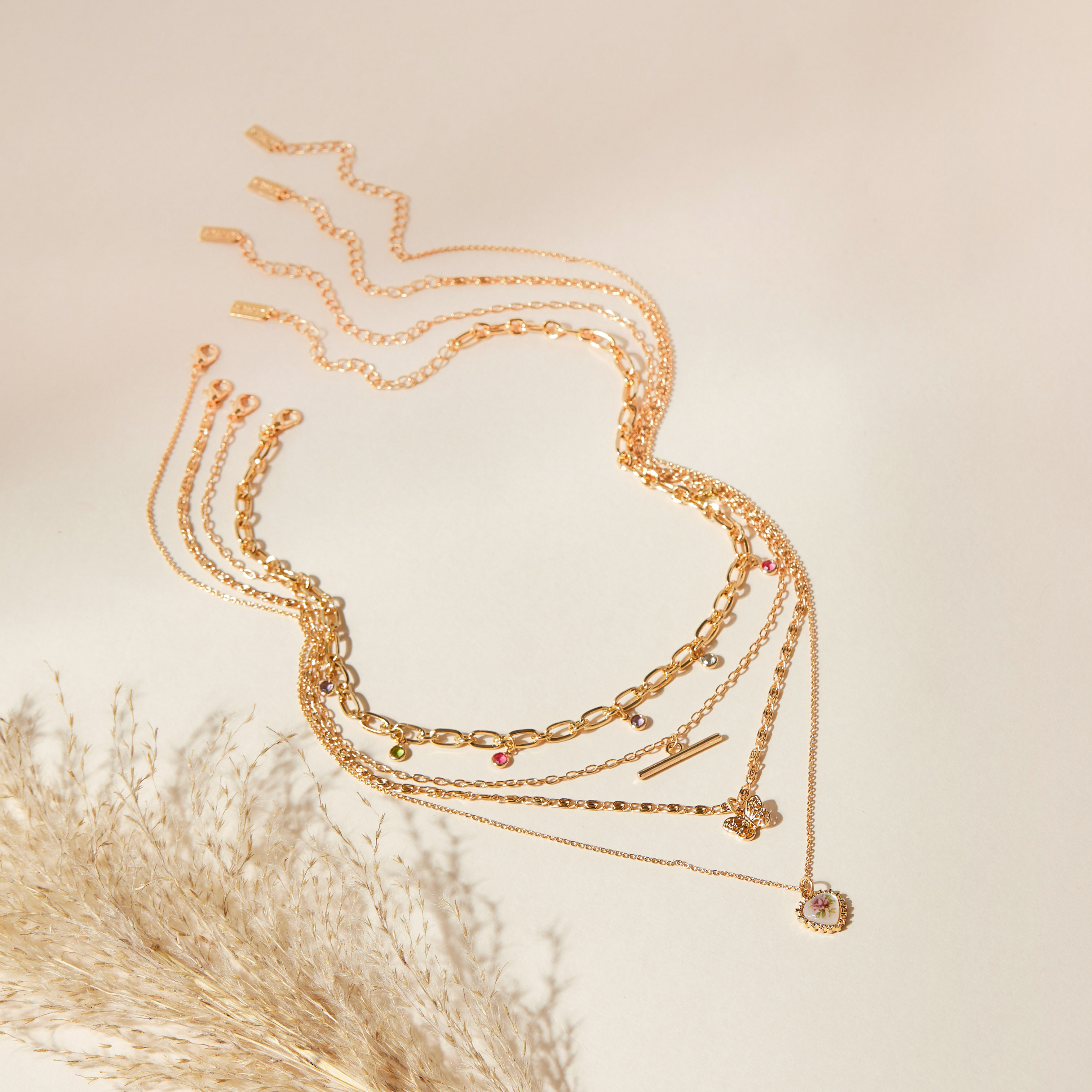 Embellished 4-Piece Multi-Layer Necklace with Pendants-women-watchesandjewellery-jewellery-necklacesandpendants-image-1