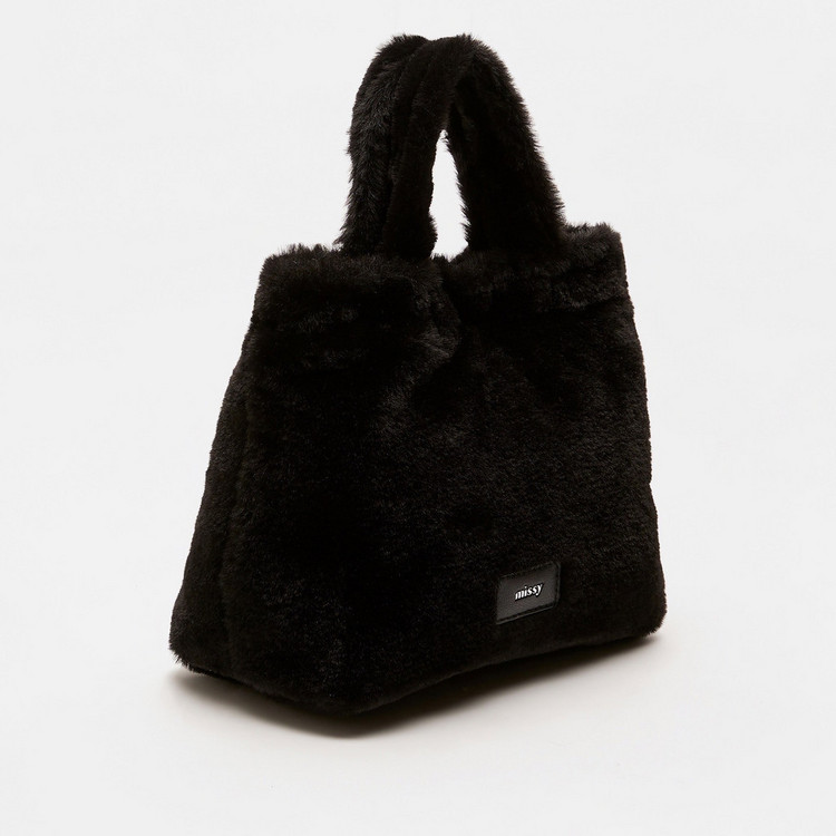 Missy Fur Tote Bag with Double Handles