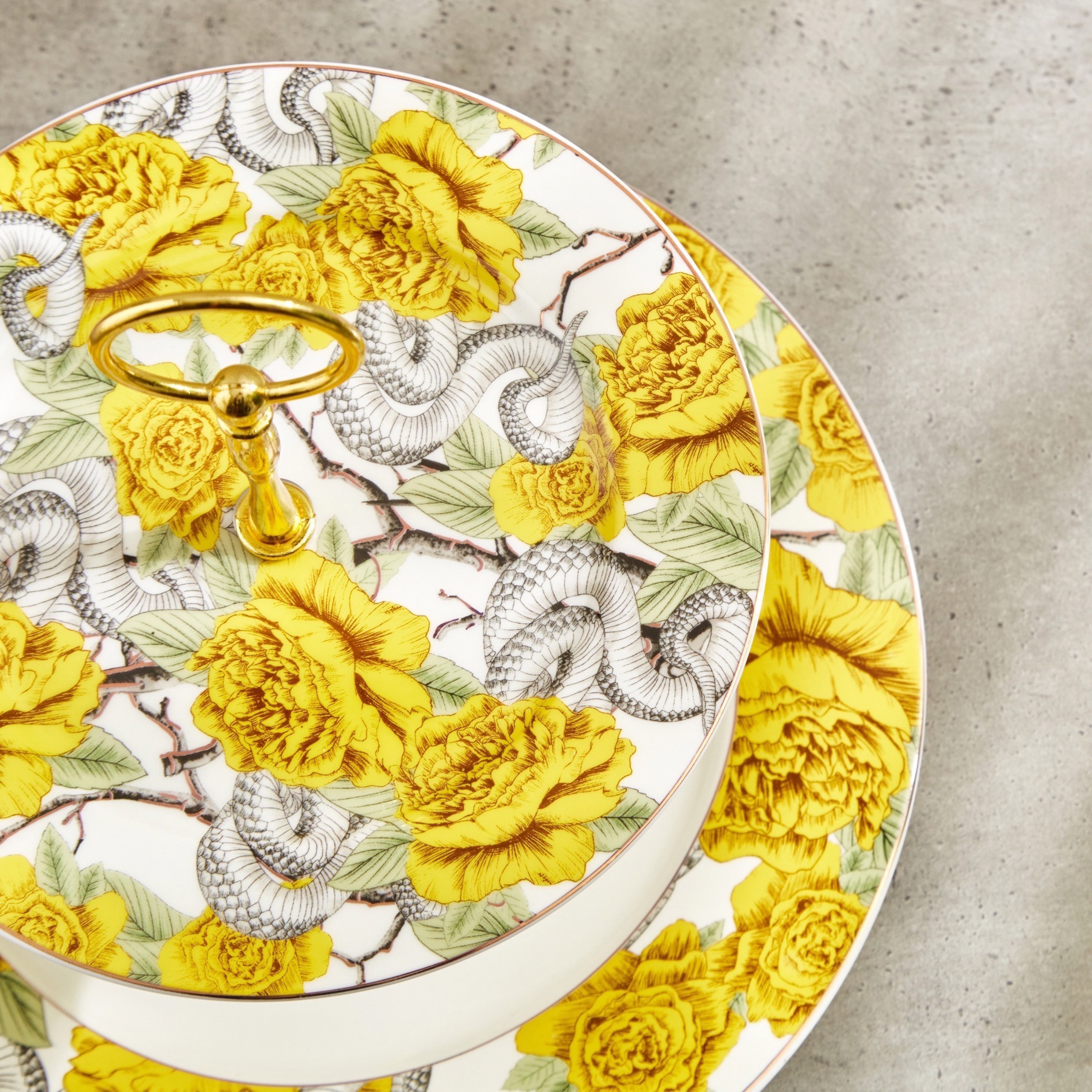 Floral Print 2-Tier Cake Stand - 26x26x20 cms-household-dining-serveware-cakestands-image-4