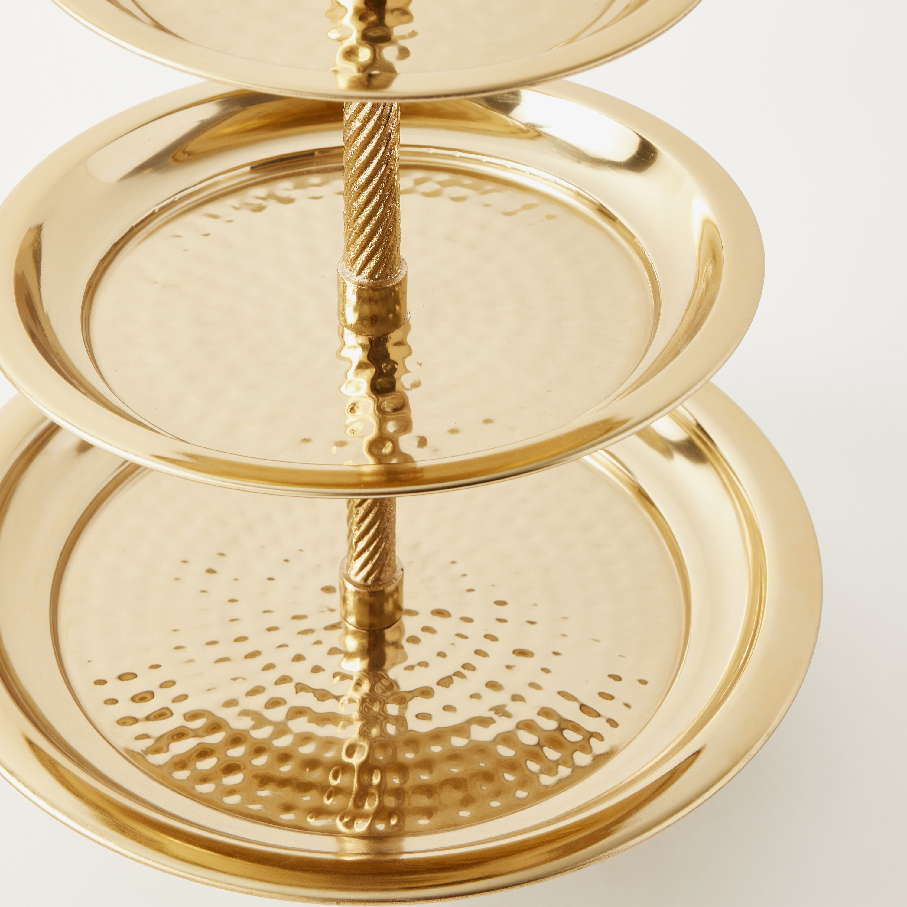 3-Tier Cake Stand with Hammered Finish - 43x30x43 cms-household-dining-serveware-cakestands-image-3