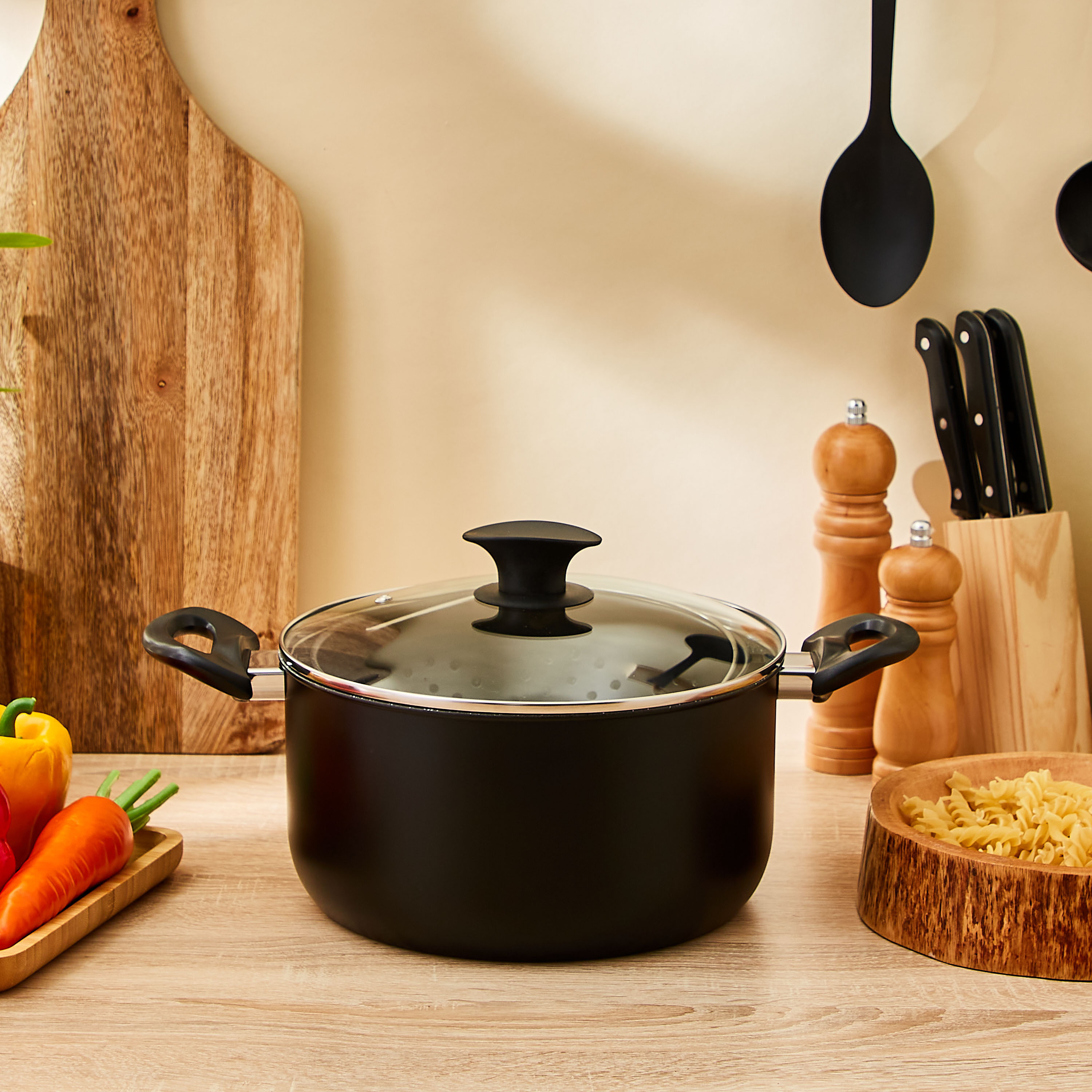 Steel Pasta Pot with Lid-household-kitchen-cookware-cookwareandsets-image-1