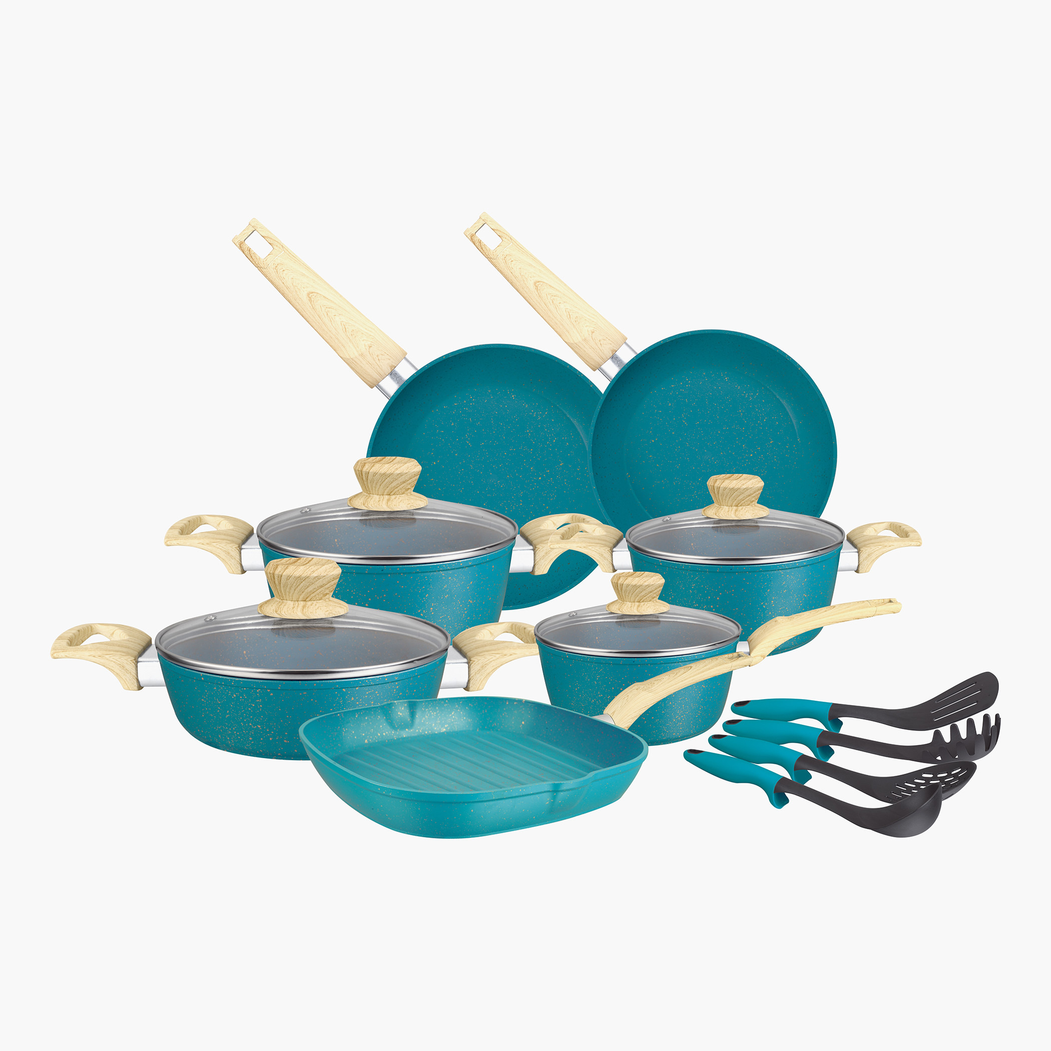 Buy Induction Safe 15-Piece Forged Cookware Set Online | Centrepoint UAE