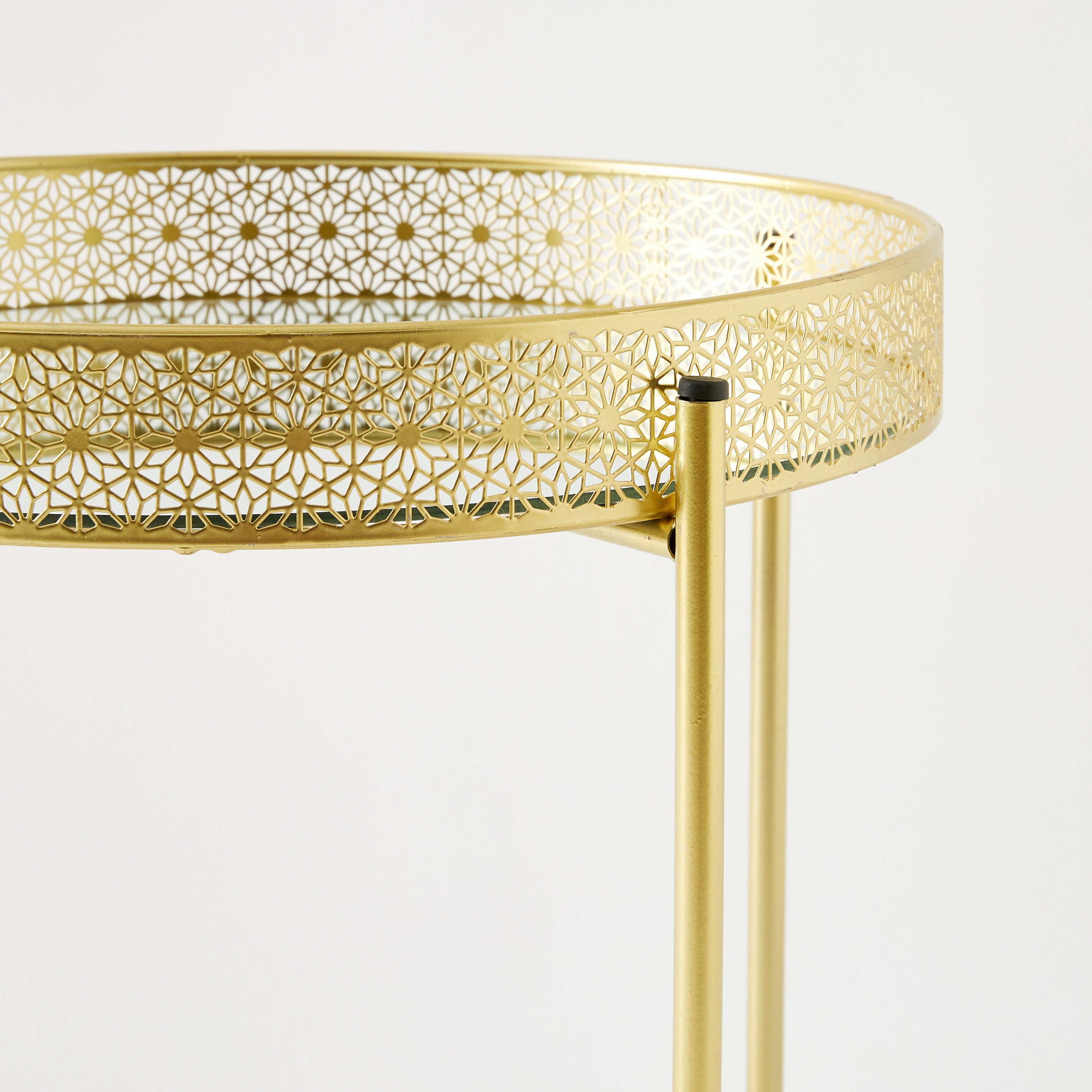 Metallic Round Accent Table - 42x42x47 cms-furniture-livingroom-sideandendtables-image-4
