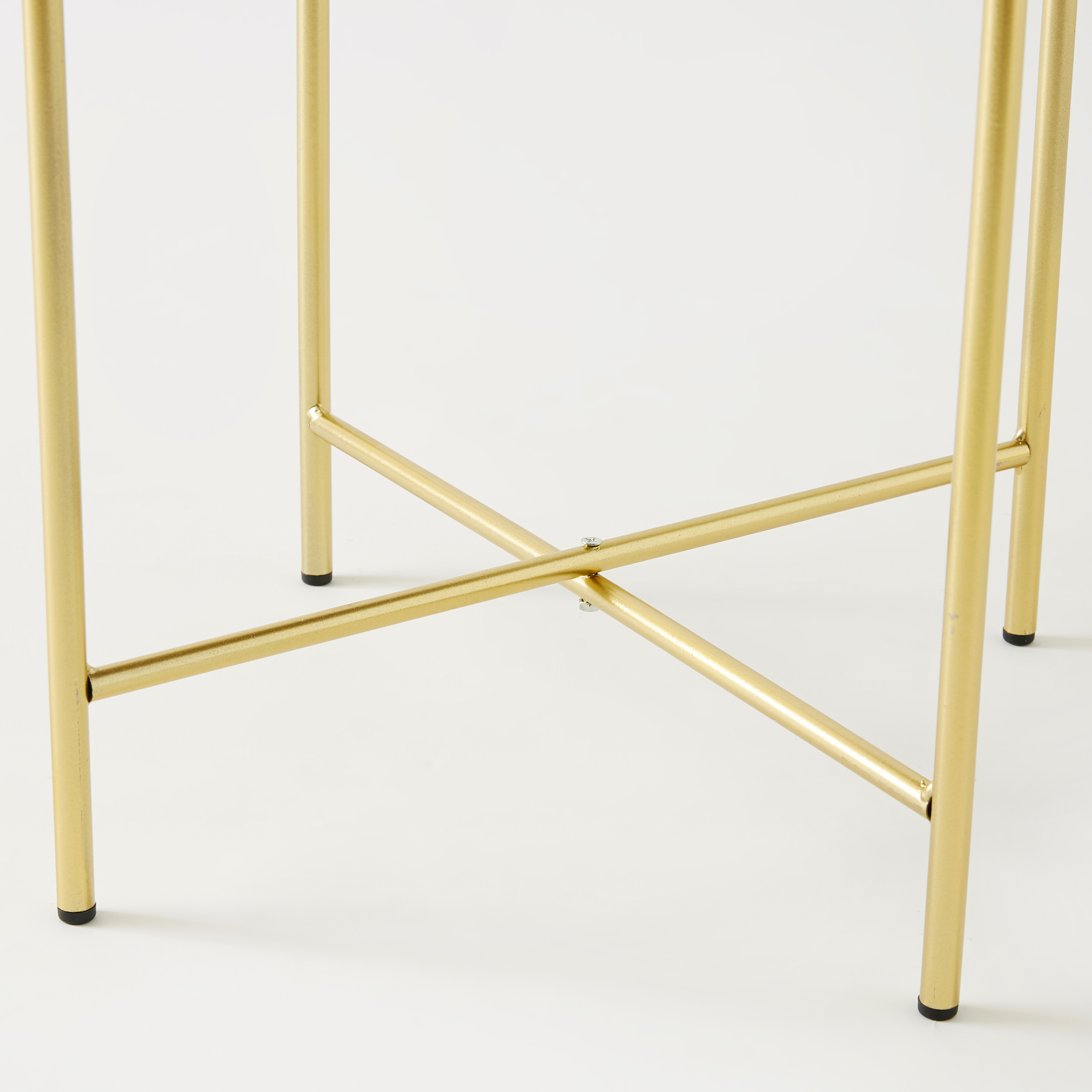 Metallic Round Accent Table - 42x42x47 cms-furniture-livingroom-sideandendtables-image-5