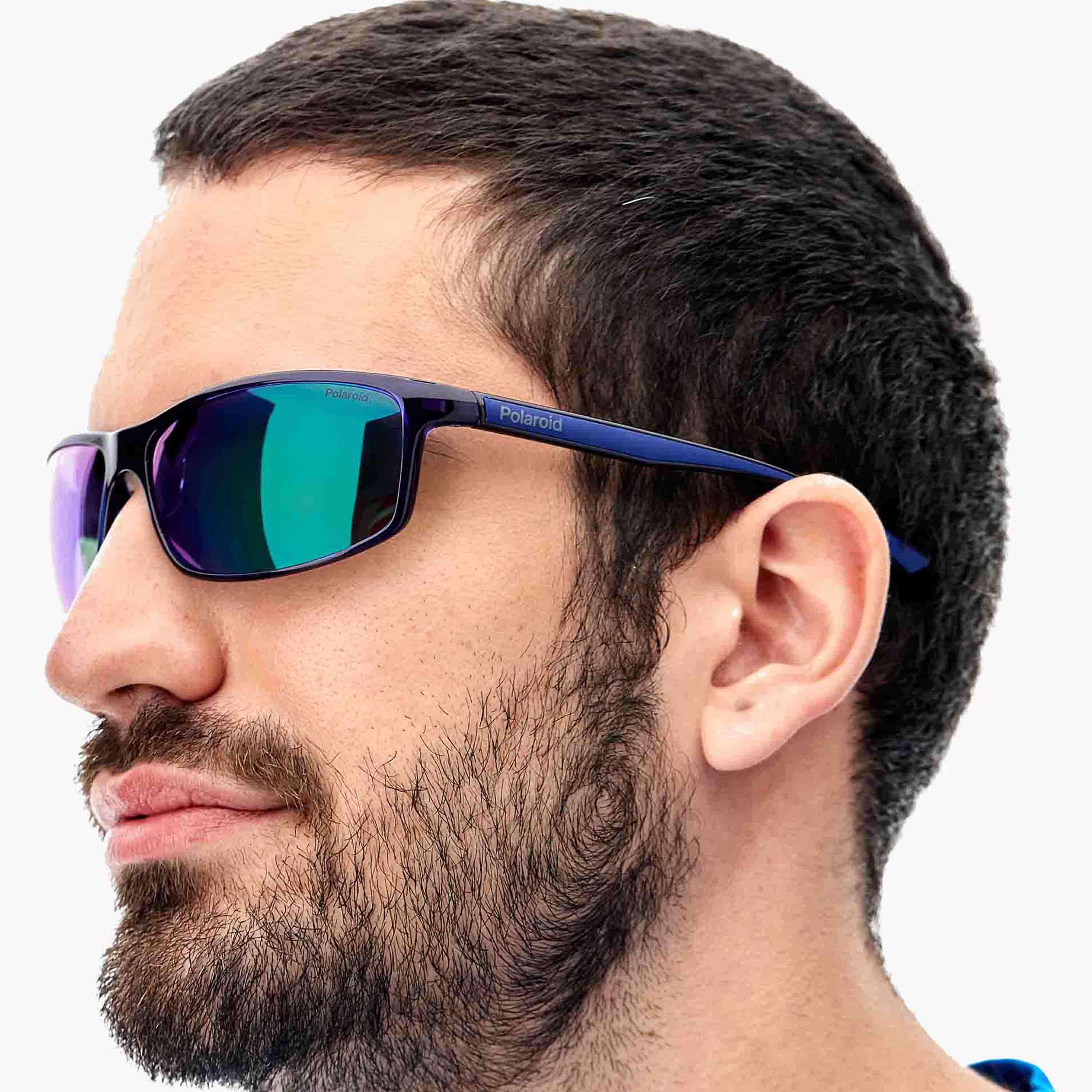 Polaroid Polarized and UV Protected Grey Green Mirror Lens 63 mm Rectangular Sunglasses | 203921-boys-accessories-sunglasses-image-7