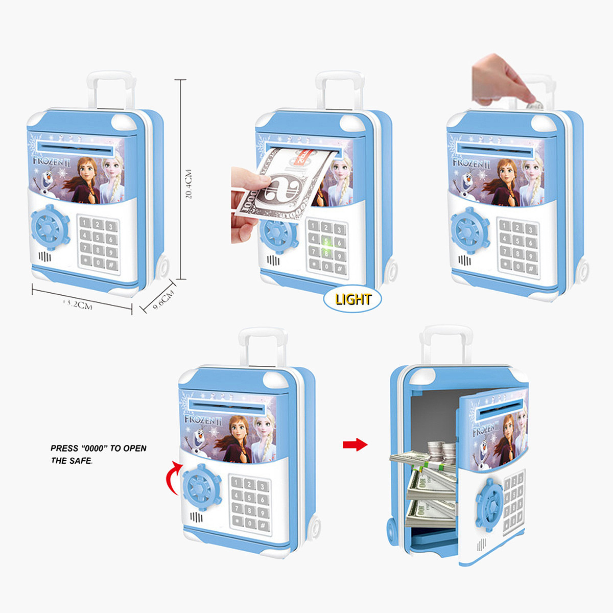 حصالة نقود ديزني فروزن بتصميم شنطة بعجلات وضوء من بسمة-toys-roleplay-moneyandbankingsets-image-2