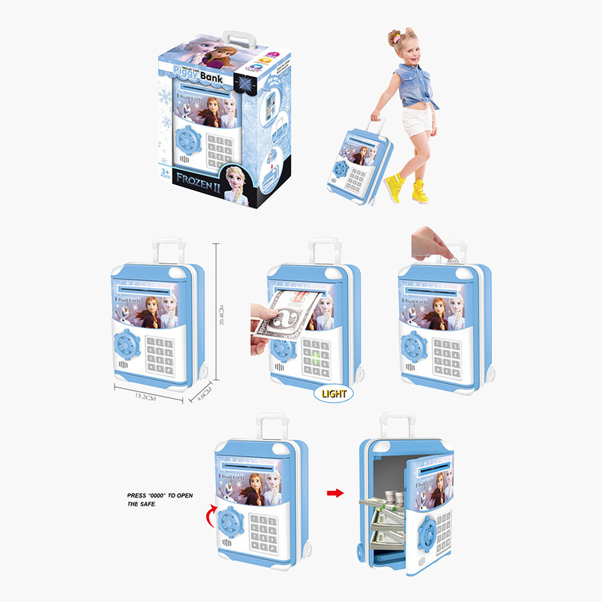 حصالة نقود ديزني فروزن بتصميم شنطة بعجلات وضوء من بسمة-toys-roleplay-moneyandbankingsets-image-4