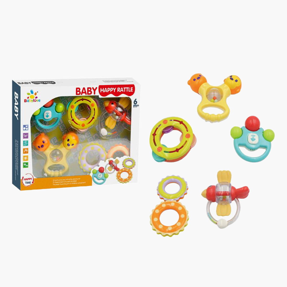 مجموعة خشخيشة أطفال من بيبي لاف - 7 قطع-toys-babyandtoddlertoys-rattlesandteethers-image-1