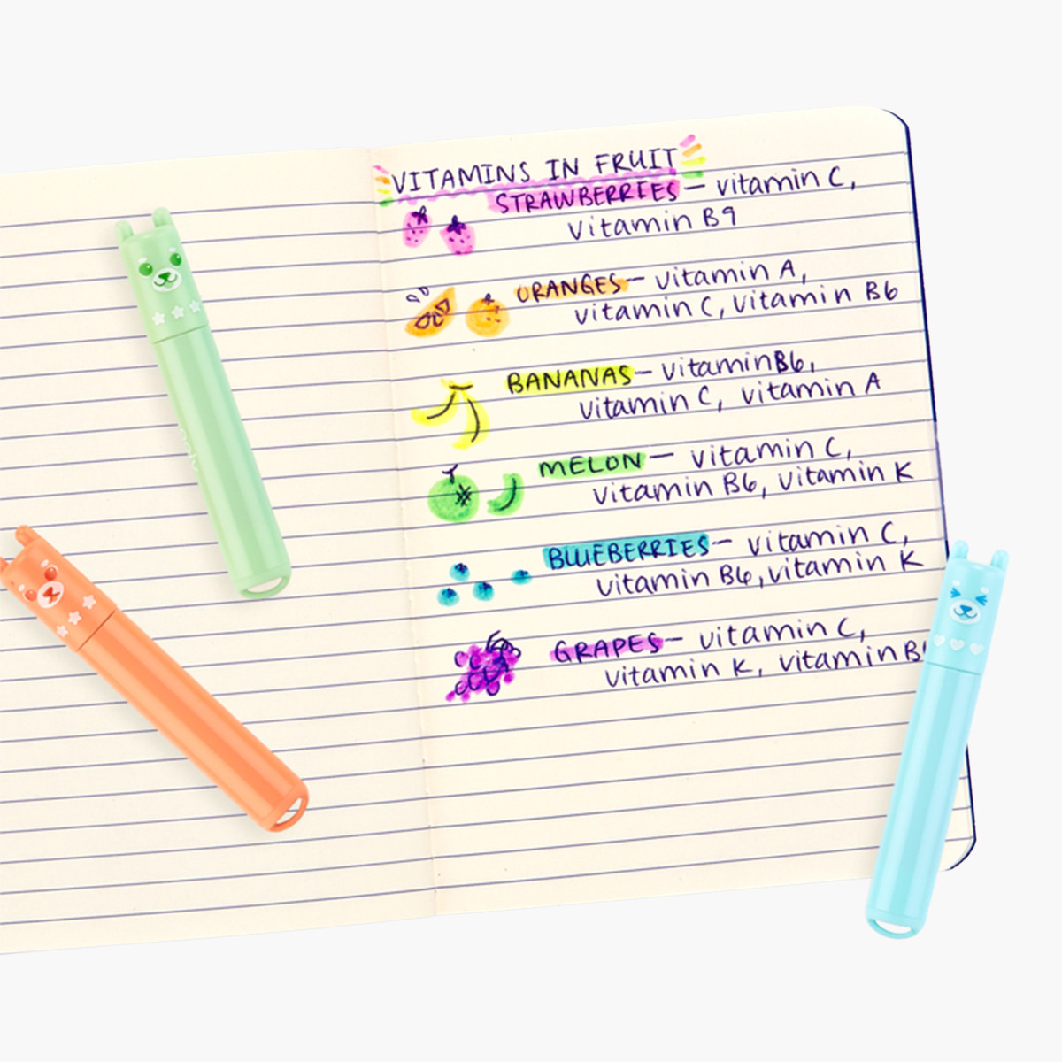 OOLY Mini Beary Sweet Mini Scented Highlighters - Set of 6-school-stationery-accessories-image-4