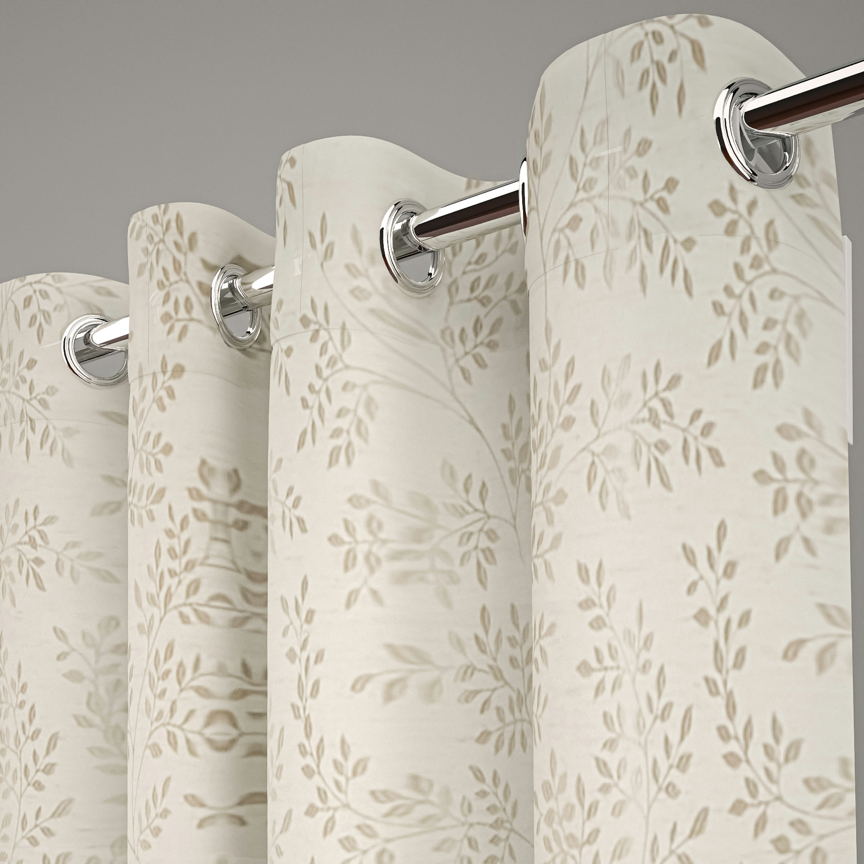 طقم ستائر بطبعات أوراق شجر قطعتين - 140x260 سم-household-windows-curtains-image-2