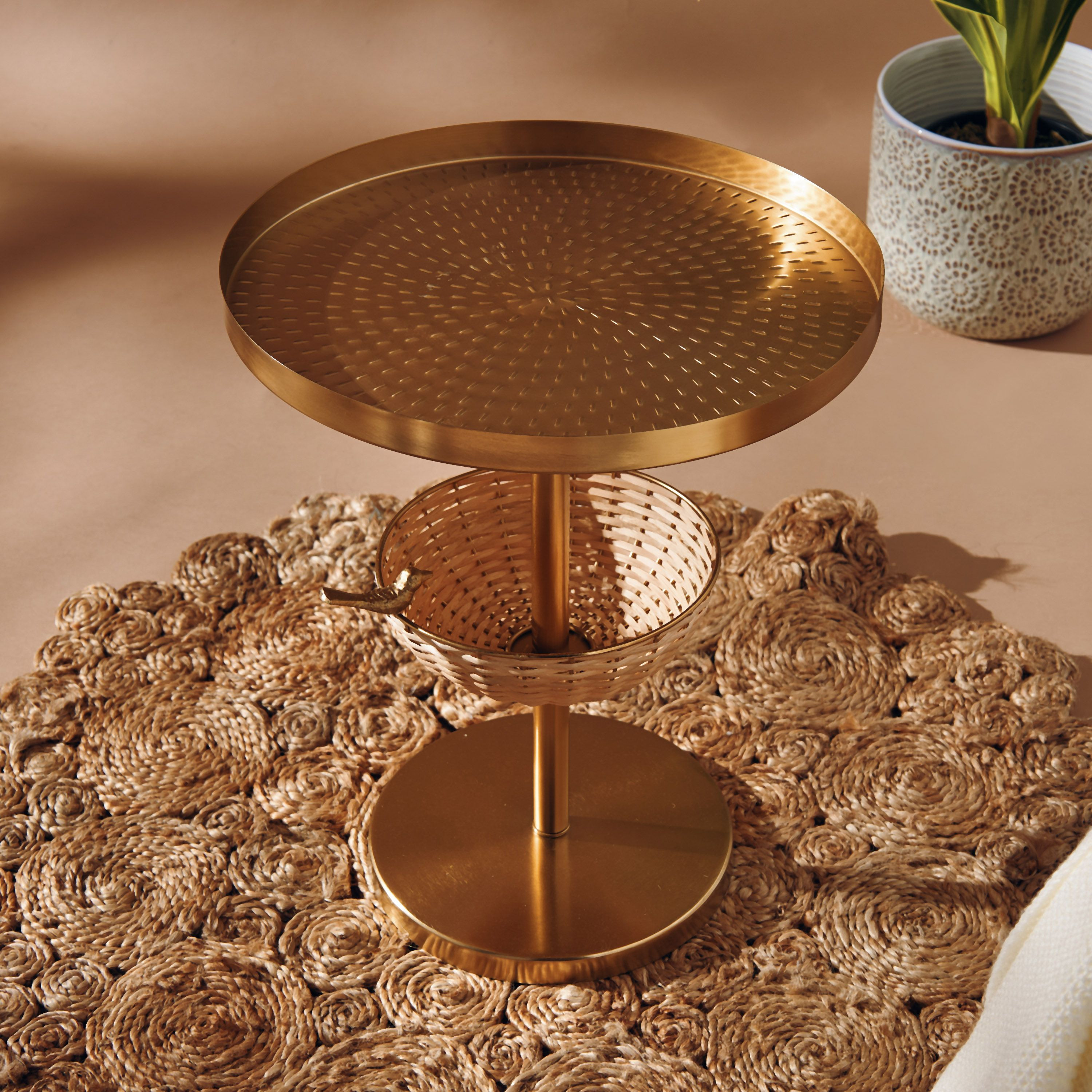 Rounded Top Metal Accent Table - 40x40x53 cms-furniture-livingroom-sideandendtables-image-2