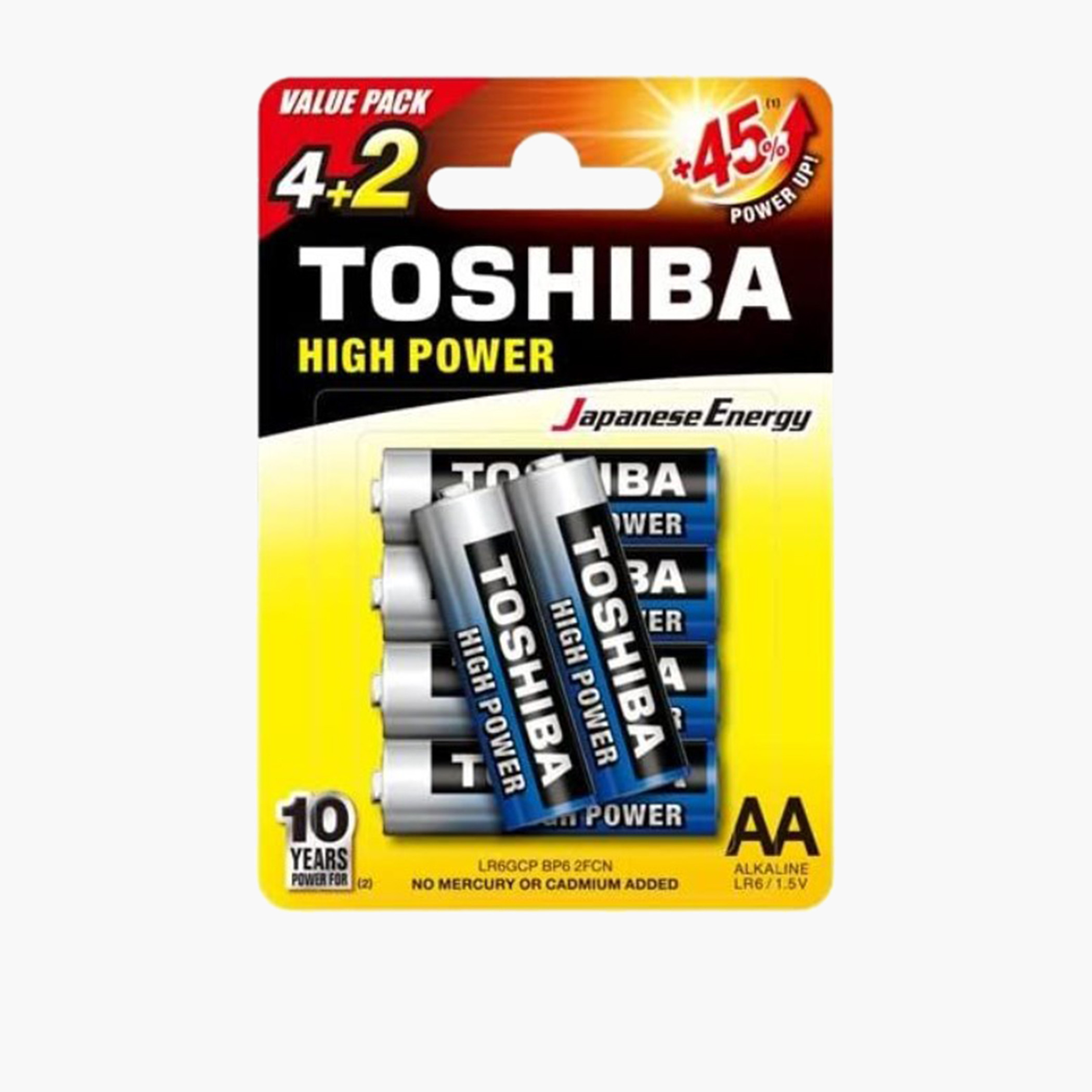 Toshiba High Power AA Alkaline Battery - 6 pcs-toys-noveltyandcollectibles-collectibles-image-1