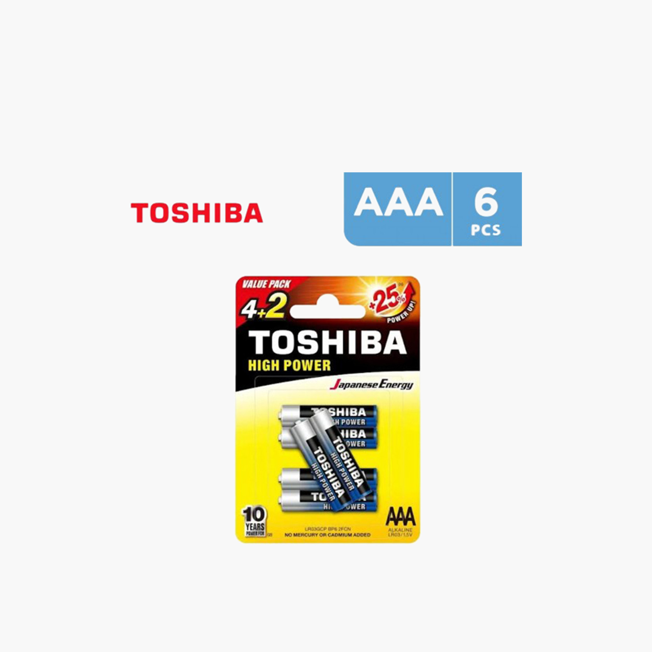 Toshiba High Power AAA Alkaline Battery - Set of 6-electronics-gamesandconsoles-image-1