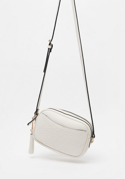 Celeste Monogram Crossbody Bag with Adjustable Strap and Zipper Closure