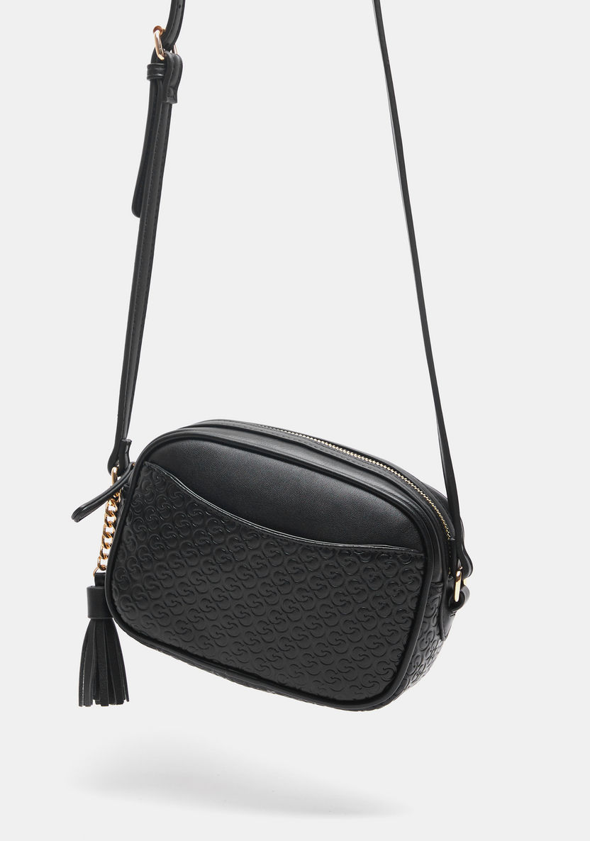 Celeste Monogram Crossbody Bag with Adjustable Strap and Zipper Closure-Women%27s Handbags-image-1