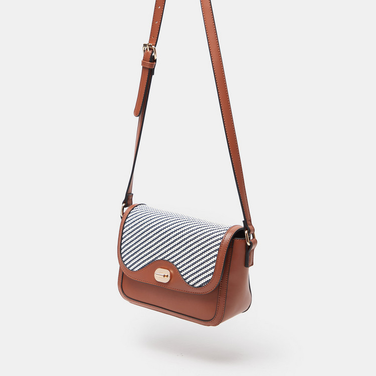 Celeste Crossbody Bag with Weave Detail and Adjustable Strap