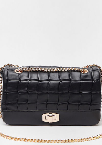 Celeste Quilted Crossbody Bag with Chain Strap and Twist Lock Closure